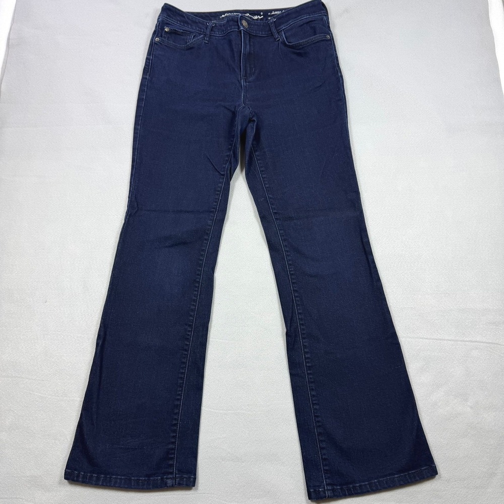 Eddie Bauer Slightly Curvy Bootcut Jeans Womens 10 Dark Wash Indigo Denim